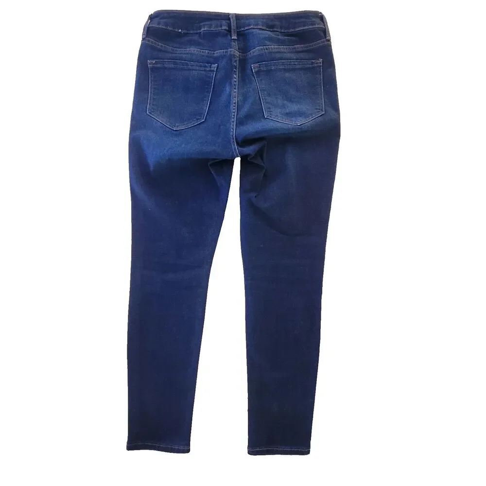 Old Navy Womens Rockstar Skinny Mid Rise Dark Wash Denim Jeans SZ 8 SHORT - Picture 4 of 12